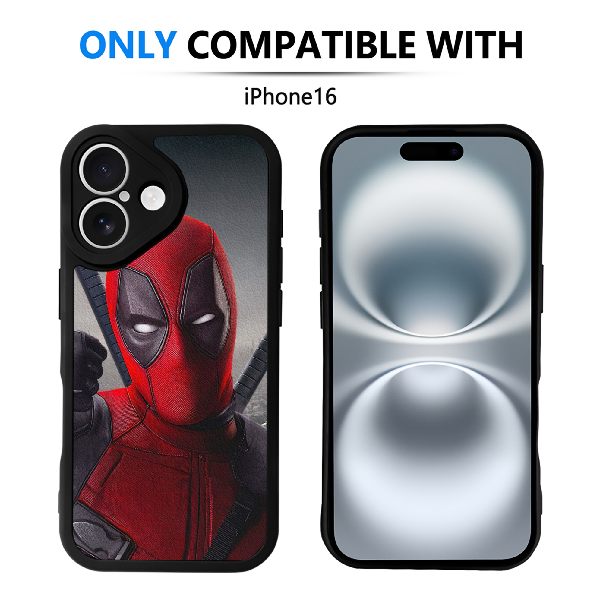 （画像用） Deadpool デッドプール 【iPhone 16シリーズ対応】シリコンスマホケース（レザー調） 材質：シリコン